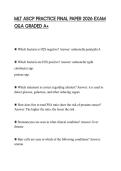 MLT ASCP PRACTICE FINAL PAPER 2026 EXAM Q&A GRADED A&plus;