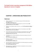Test bank for heizer operations management 14th Edition&comma;  Questions & Answers &vert; Complete