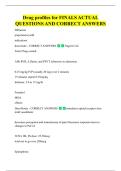Drug profiles for FINALS ACTUAL  QUESTIONS AND CORRECT ANSWERS