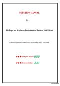 SOLUTION MANUAL -  The Legal and Regulatory Environment of Business&comma; 19th Edition By Marisa Pagnattaro&comma; Daniel Cahoy &vert; All Chapters&period;