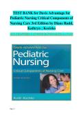 TEST BANK FOR Pediatric Nursing&colon; Critical Components of Nursing Care&vert;&vert; 3rd Edition &vert;&vert; &lpar;by Diane Rudd&comma; Kathryn &comma; Kocisko&rpar; &vert;&vert;