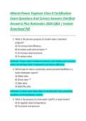 Alberta Power Engineer Class 0 Certification  Exam Questions And Correct Answers &lpar;Verified  Answers&rpar; Plus Rationales 2026 Q&A &vert; Instant  Download Pdf 