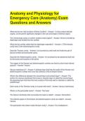 Anatomy and Physiology for Emergency Care &lpar;Anatomy&rpar; Exam Questions and Answers 