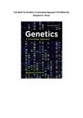 Test Bank for Genetics&colon; A Conceptual Approach&comma; 7th Edition by Pierce&comma; 9781319216801&comma; Covering Chapters 1-26 &vert; Includes Rationales