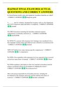 HAZMAT FINAL EXAM 2024 ACTUAL  QUESTIONS AND CORRECT ANSWERS 