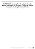 TEST BANK For Leading And Managing In Canadian Nursing&comma; 2nd Edition&comma; by Patricia S&period; Yoder-Wise&comma; Verified Chapters 1 - 32&comma; Complete Newest Version