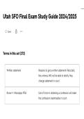 Utah SFO Final Exam Study Guide 2024&sol;2025