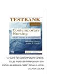 Contemporary Nursing Issues Trends & Management 9th Edition Test Bank  &lpar;9th Edition Cherry & Jacob&rpar;&vert; NURS 450 &vert; NCLEX Prep