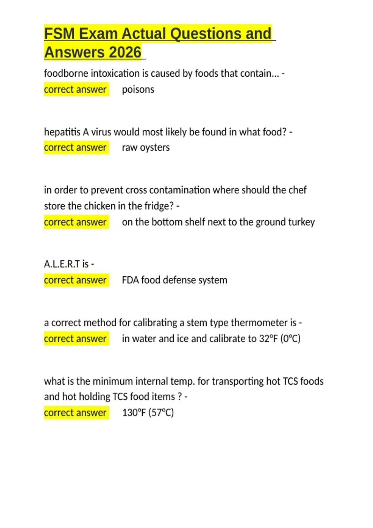 Fsm Example Question FSM Exam Actual Questions and Answers 2026.docx - 2026 - Stuvia US