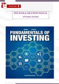 Fundamentals of Investing &lpar;14th Edition&rpar; &ndash; Verified Test Bank & Solutions Manual by Scott B&period; Smart &lpar;Chapters 1&ndash;17 Fully Covered&rpar;