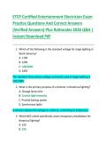 ETCP Certified Entertainment Electrician Exam  Practice Questions And Correct Answers  &lpar;Verified Answers&rpar; Plus Rationales 2026 Q&A &vert;  Instant Download Pdf 