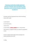 Nursing Leadership & Management  NCLEX Practice Quiz &num;2 Newest 2026  Questions and Correct Answers Already  Graded A&plus; 