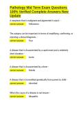 Pathology Mid Term Exam Questions 100- Verified Complete Answers New Update&period;docx