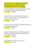 introduction to pathology Module 1 Exam Questions 100- Verified Complete Answers New Update&period;docx
