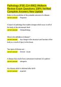 Pathology &lpar;FSE-214-0902&rpar; Midterm Review Exam Questions 100- Verified Complete Answers New Update&period;docx