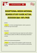 EXCEPTIONAL NEEDS NATIONAL BOARDS STUDY GUIDE ACTUAL 2025&sol;2026 Q&A 100&percnt; PASS