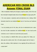 American Red Cross BLS Final Exam Study Guide & Practice Review &lpar;Latest Update&rpar; &vert; CPR&comma; AED & Emergency Response Comprehensive Prep