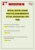 SPECIAL BOILER LICENSE PRACTICE EXAM MINNESOTA ACTUAL 2026 Q&A 100&percnt; PASS