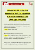 LATEST ACTUAL 2026 MINNESOTA SPECIAL ENGINEER BOILER LICENSE PRACTICE EXAM Q&A 100&percnt; PASS