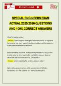 SPECIAL ENGINEERS EXAM ACTUAL 2026 QUESTIONS AND 100&percnt; CORRECT ANSWERS