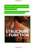 Test Bank for Structure and Function of the Body&comma; 17th Edition&comma; Author&colon; Kevin T&period; Patton&comma; Thompson&comma; Williamson All Chapters &lbrack;1- 22&rsqb; With Verified Questions and Answers 100&percnt;&vert; Complete A&plus; Guide Newest Version 2026