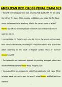 This American Red Cross BLS Final Exam Study Guide is a detailed and reliable preparation resource created to help students&comma; healthcare professionals&comma; and first responders successfully pass the Basic Life Support &lpar;BLS&rpar; final examination&period; The material thor