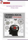 Criminological Theory&colon; A Brief Introduction &lpar;4th Edition&rpar; &ndash; Verified Test Bank by Frank P&period; Miller &lpar;All Chapters Included&rpar;