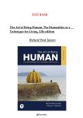 Test Bank -  Art of Being Human 12th Edition by Richard Paul Janaro &vert; All Chapters&period;