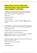 Hazmat Ops&sol;Awareness Final Exam  UPDATED Study Guide QUESTIONS  AND CORRECT ANSWERS -