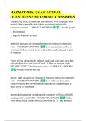 HAZMAT OPS&period; EXAM ACTUAL  QUESTIONS AND CORRECT ANSWERS