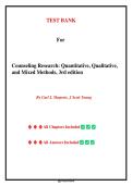 Test Bank for Counseling Research&colon; Quantitative&comma; Qualitative&comma; and Mixed Methods&comma; 3rd edition by Sheperis &vert; All Chapters&period;