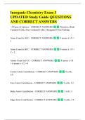 Inorganic Chemistry Exam 3  UPDATED Study Guide QUESTIONS  AND CORRECT ANSWERS - 