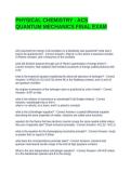 PHYSICAL CHEMISTRY - ACS QUANTUM MECHANICS FINAL EXAM QUESTIONS AND ANSWERS