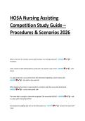 HOSA Nursing Assisting Competition 2026 &ndash; Procedures & Scenarios Study Guide
