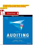 TEST BANK - Auditing&colon; A Practical Approach with Data Analytics 2nd Edition by Johnson & Wiley&comma; All 16 Chapters Covered&comma; Verified Latest Edition