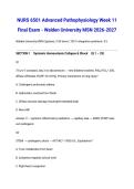 NURS 6501 Advanced Pathophysiology Week 11 Final Exam - Walden University MSN 2026-2027 