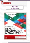 Foundations of Health Information Management &lpar;5th Edition&rpar; &ndash; Verified Test Bank by Nadinia Davis &lpar;All Chapters Included&rpar;