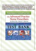 TEST BANK FOR PHARMACOTHERAPEUTICS FOR ADVANCED PRACTICE  NURSE PRESCRIBERS BY TERI MOSER WOO&vert;MARYLOU V&period;ROBINSON  4TH EDITION ALL CHAPTERS AVAILABLE&comma;QUESTIONS AND VERIFIED  CORRECT ANSWER KEYS  AFTER EVERY CHAPTER&lpar; 1-52&rpar;2026&vert;100&percnt; PASS