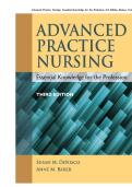 TEST BANK FOR Advanced Practice Nursing&colon; &period; 3rd Edition by Susan M&period; DeNisco &comma; Anne M&period; Barker ISBN&colon;978-1284072570 COMPLETE GUIDE WITH RATIONALES 100&percnt; VERIFIED A&plus; GRADE ASSURED&excl;&excl;&excl;&excl;&excl;&excl;NEW LATEST UPDATE&excl;&excl;&excl;&excl;&excl;