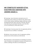 MN COSMETOLOGY MANAGER ACTUAL EXAM PAPER 2026 QUESTIONS WITH ANSWERS GRADED A&plus;