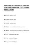 MN COSMETOLOGY MANAGER EXAM Q&A 2026 STUDY GUIDE COMPLETE QUESTIONS AND SOLUTIONS