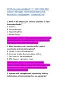 ATI RN Mental Health Exam&colon; Test Questions & Correct Answers