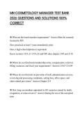 MN COSMETOLOGY MANAGER TEST BANK 2026 QUESTIONS AND SOLUTIONS 100&percnt; CORRECT