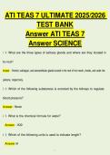 ATI TEAS 7 Ultimate 2025&sol;2026 Science Test Bank &ndash; Comprehensive Practice Questions&comma; Verified Answers&comma; and Detailed Explanations for TEAS Success