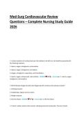 Med-Surg Cardiovascular Review Questions 2026 &ndash; Complete Nursing Study Guide