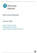 GCSE EDEXCEL MATHS MAY 2025 PAPER 1 MARK SCHEME &lpar;1MA1&sol;1H&rpar;