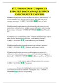 ITIL Foundations &lpar;Chapter 1&rpar; ACTUAL  QUESTIONS AND CORRECT ANSWERS 