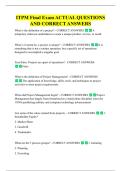 ITPM Final Exam ACTUAL QUESTIONS  AND CORRECT ANSWERS 