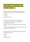 MN PESTICIDE APPLICATOR ACTUAL EXAM PAPER 2026 QUESTIONS WITH ANSWERS GRADED A&plus;