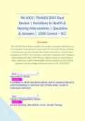 PN 4003 &sol; PN4003 2025 Final Review &vert; Variations in Health & Nursing Interventions &vert; Questions & Answers &vert; 100&percnt; Correct &ndash; SCC
